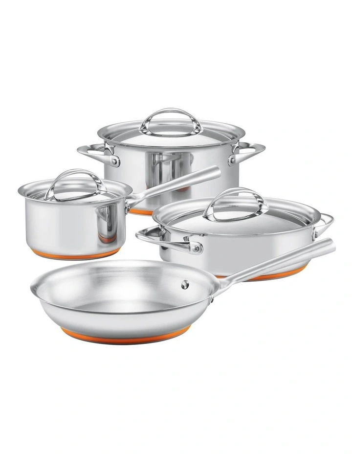 Per Vita Copper Base Stainless Steel Induction 4 Piece Cookware Set