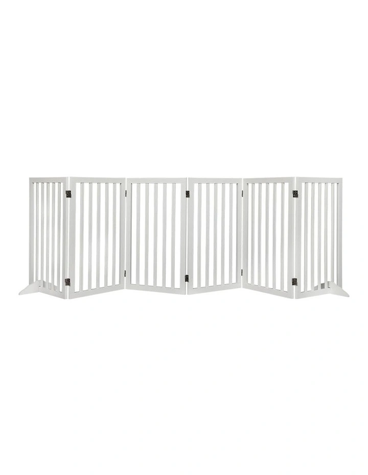 Wooden Pet Gate Dog in White