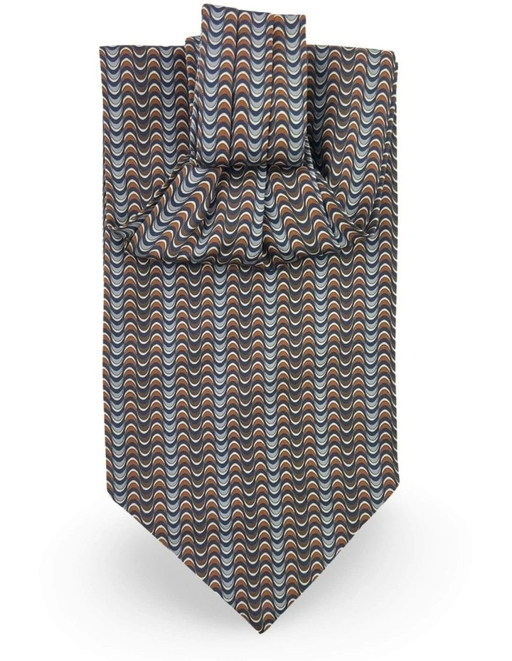 Livorno Pattern Print Ascot Tie in Rust
