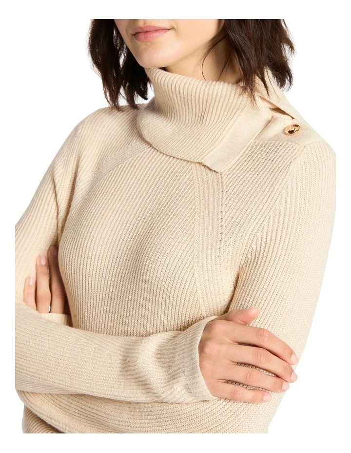 Ines Collared Wool Knit in Chantilly Sparkle