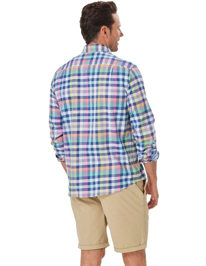 Casual Slub Shirt in Multi Check