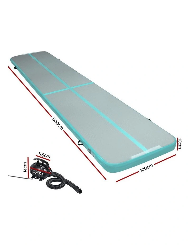 GoFun 5X1M Inflatable Air Track Mat Pump Tumbling Floor Gymnastics Green