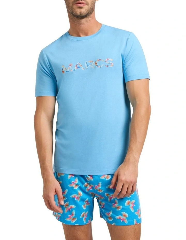 Hello, Good-fly Pyjama Short Set in Pool Multi