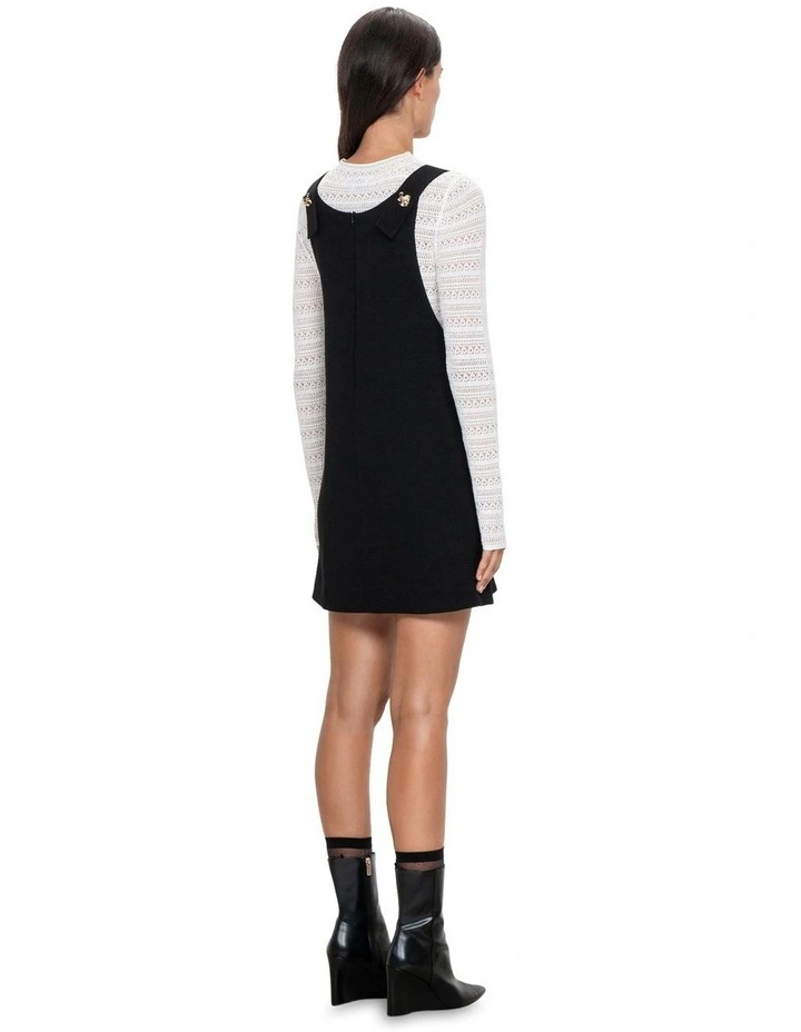 Double Weave Shift Dress in Black