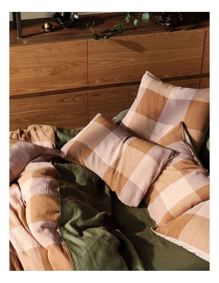 Irvine Quilt Cover Set in Pink Salt