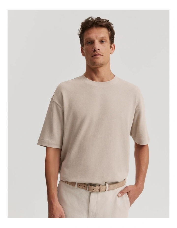 Suede Textured Belt in Stone