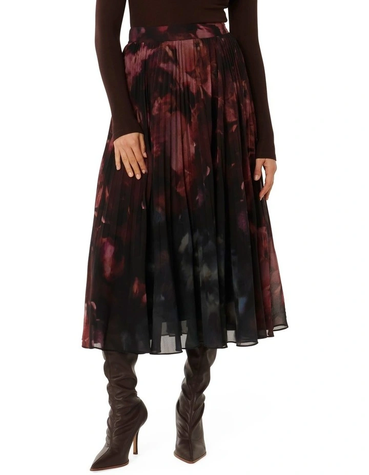 Aurora Pleated Skirt in Pink Multi