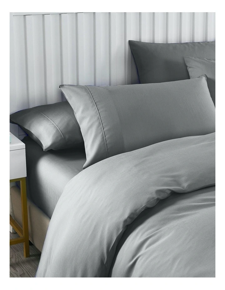 Bamboo Cooling Queen 6-piece Sheet & Quilt Cover Set in Grey