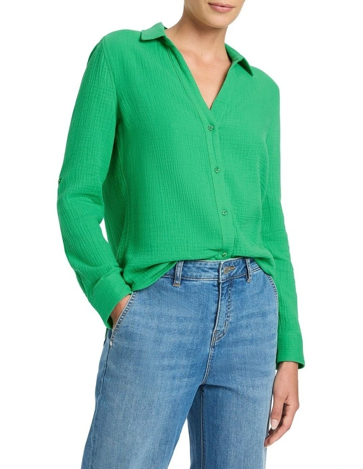 Calie Cotton Shirt in Green