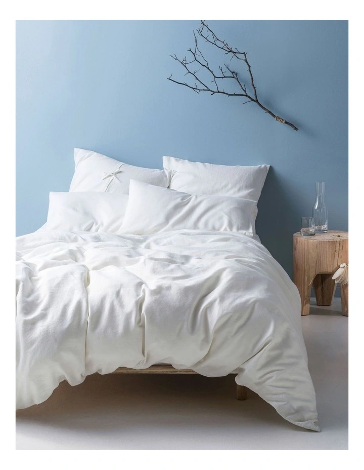 Nimes Quilt Cover Set In White