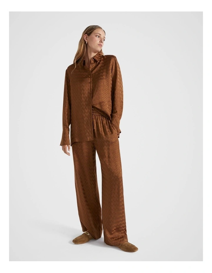 Jacquard Tie Pant in Spice