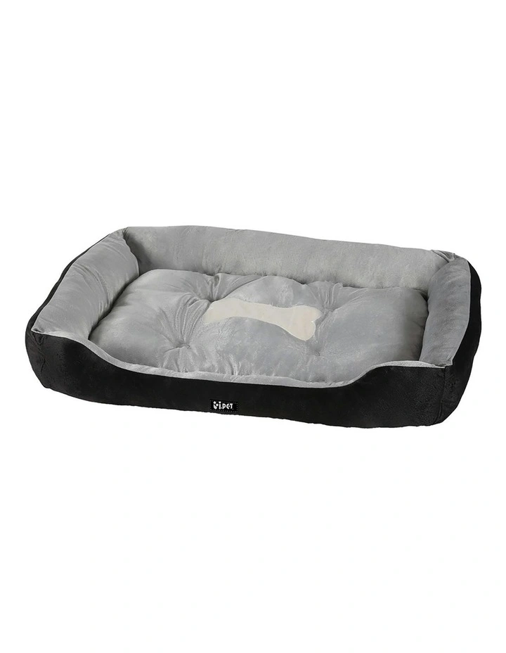 Soft Sleeping Plush Mat Cave Washable Pet Bed in Black
