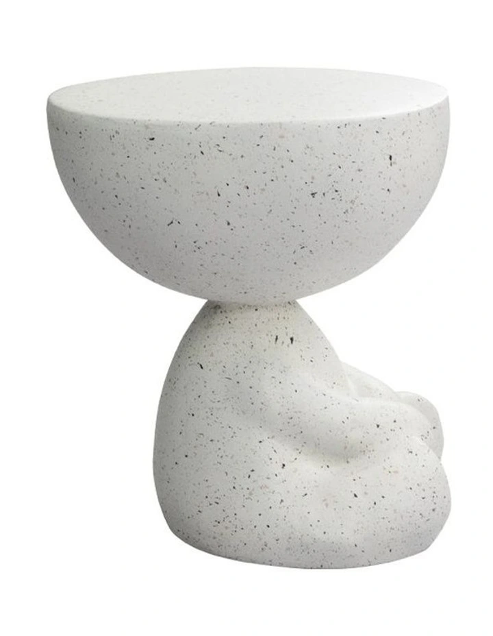 Levede Concrete Side Table in White
