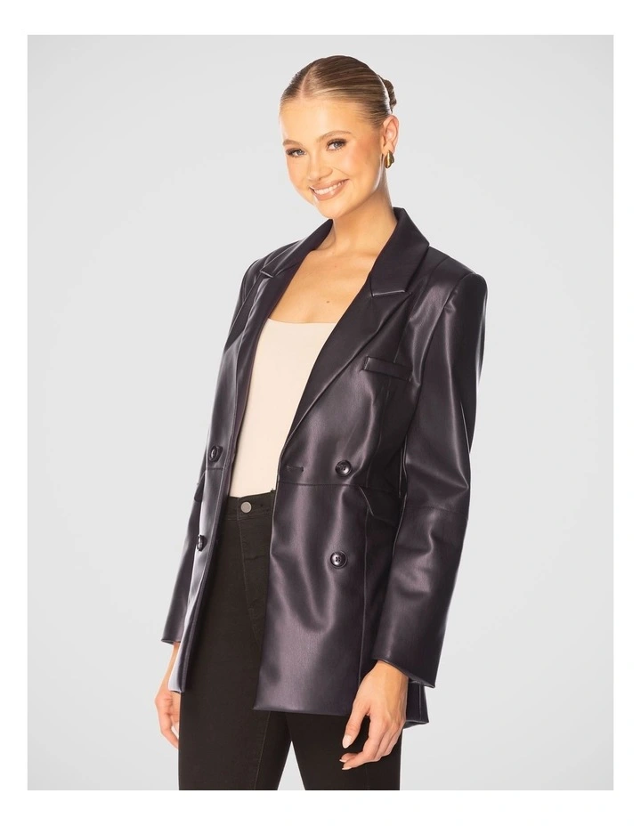 Sammy Vegan Leather Jacket in Black
