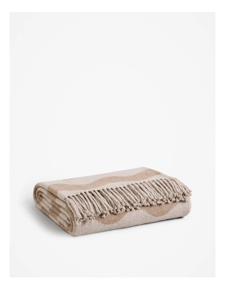 Crest Recycled Cotton Blend Throw in Fawn
