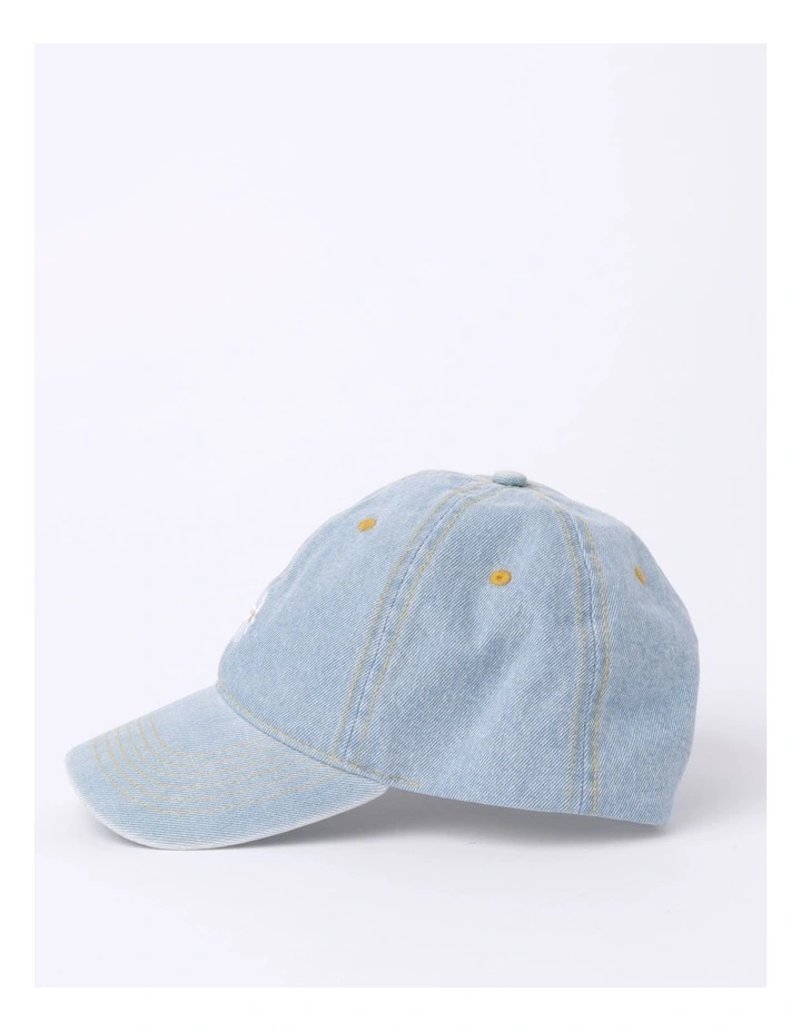 Daisy Embroidery Cap in Denim
