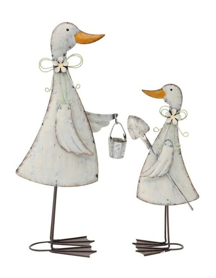 Gardening Duck Figurines Set of 2 in Multi