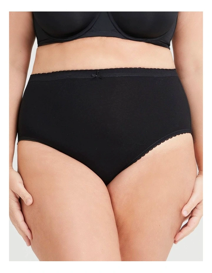 5 Pack Cotton Solid Briefs Black