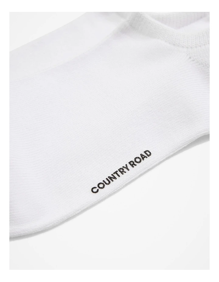 Australian Cotton Blend Sneaker Sock in White