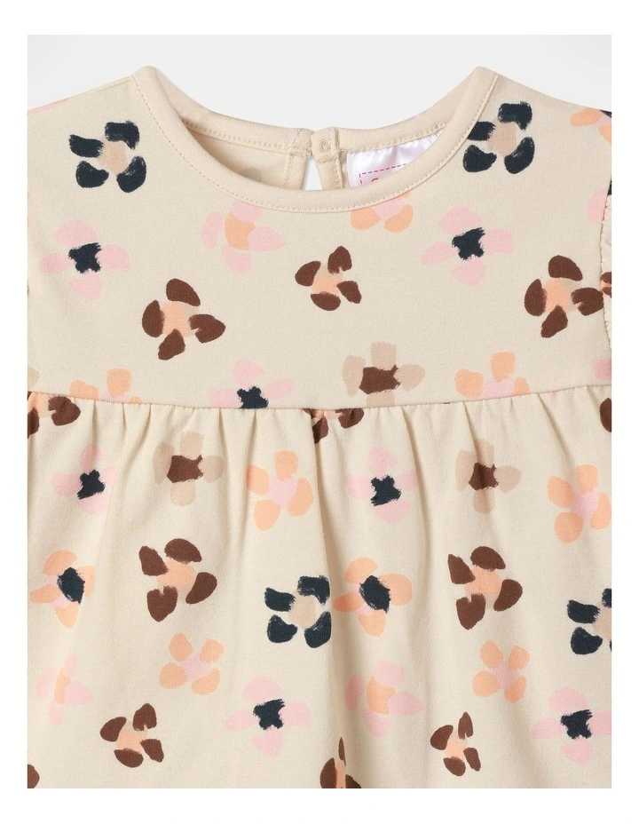 Knit Frill Top And Legging Set in Cream