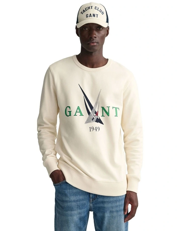 Sail Crew Neck Sweatshirt in Cream