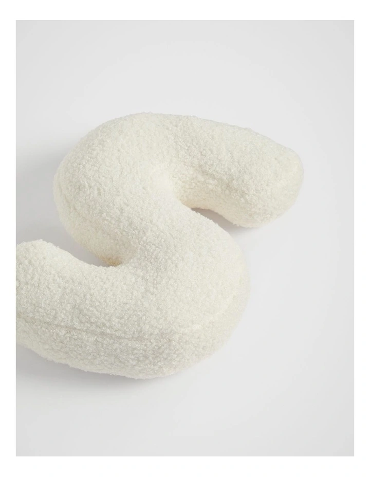 Teddy Initial S Cushion in Cream