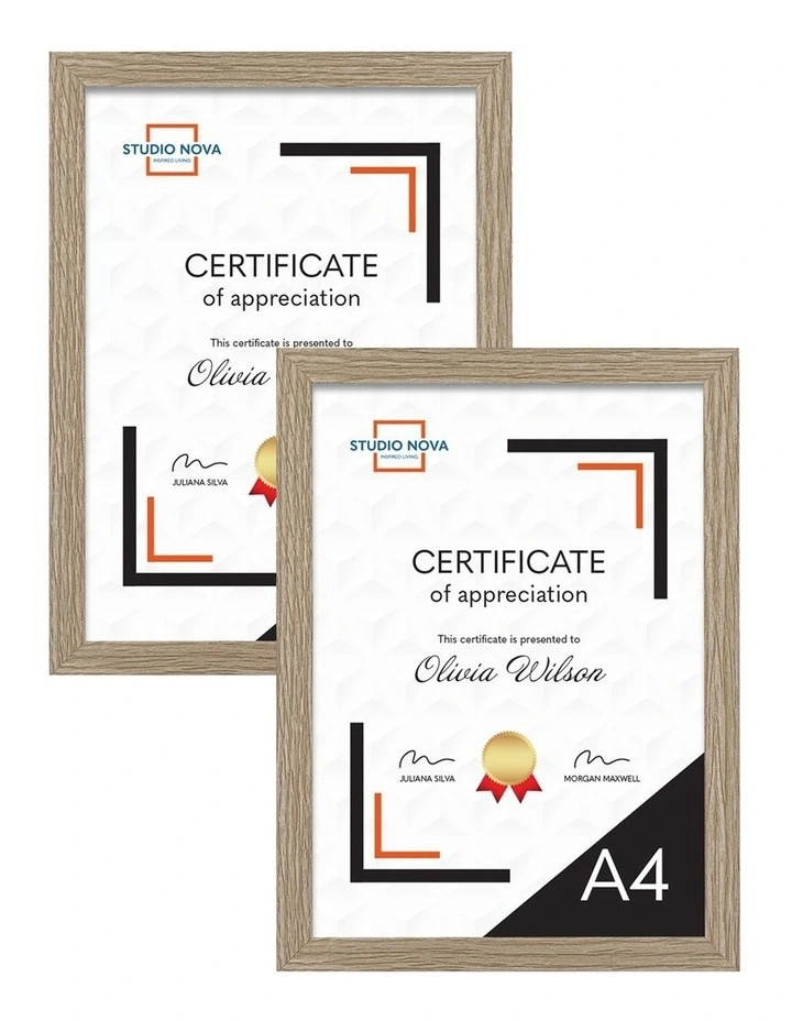 Premium Picture Photo Frame A4 Set of 2 in Natural Oak