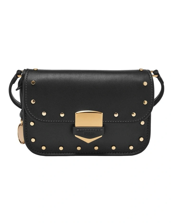 Lennox Crossbody Bag in Black With Studs