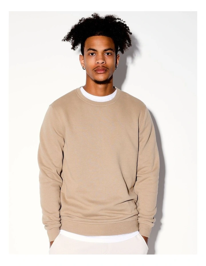 Ryder Crew Sweat in Beige