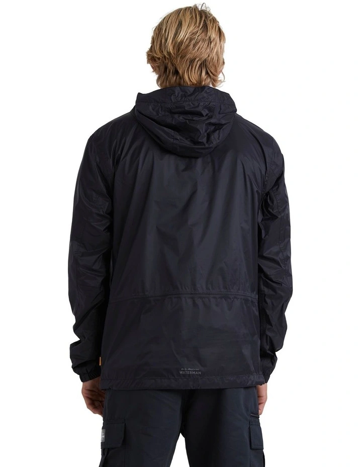 Water Wind Hooded Windbreaker Jacket in Black