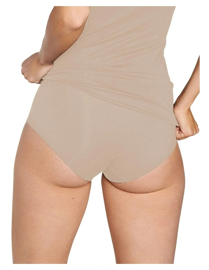 Cotton & Modal Seamless High Waist Brief in Light Beige