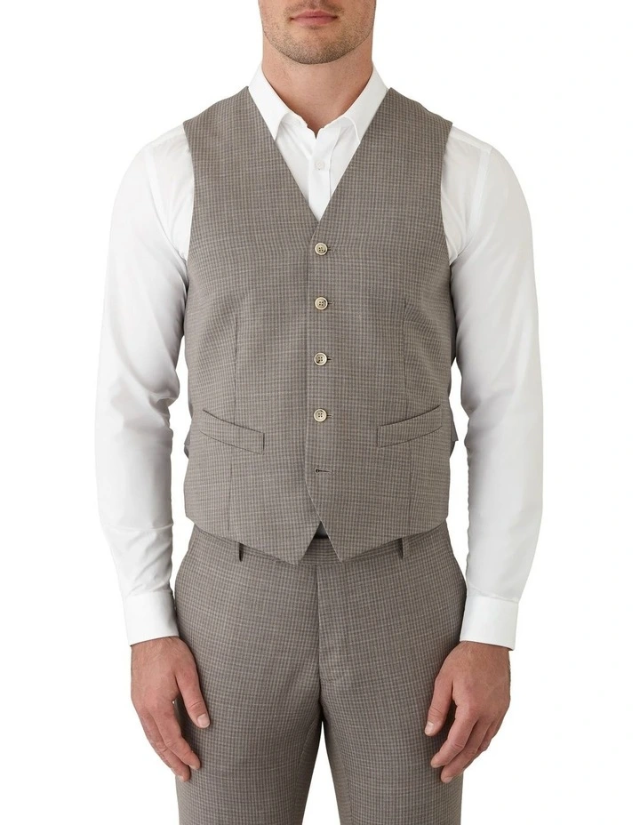 Mighty Slim Fit Vest in Taupe