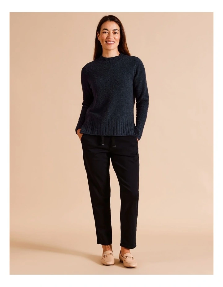 Organic Cotton Blend Relaxed Stretch Denim Pant In Black