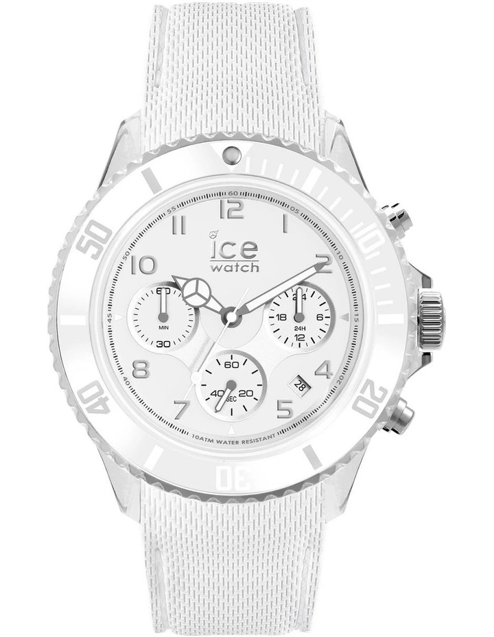 Ice Dune Large White Silicone Chronograph Watch