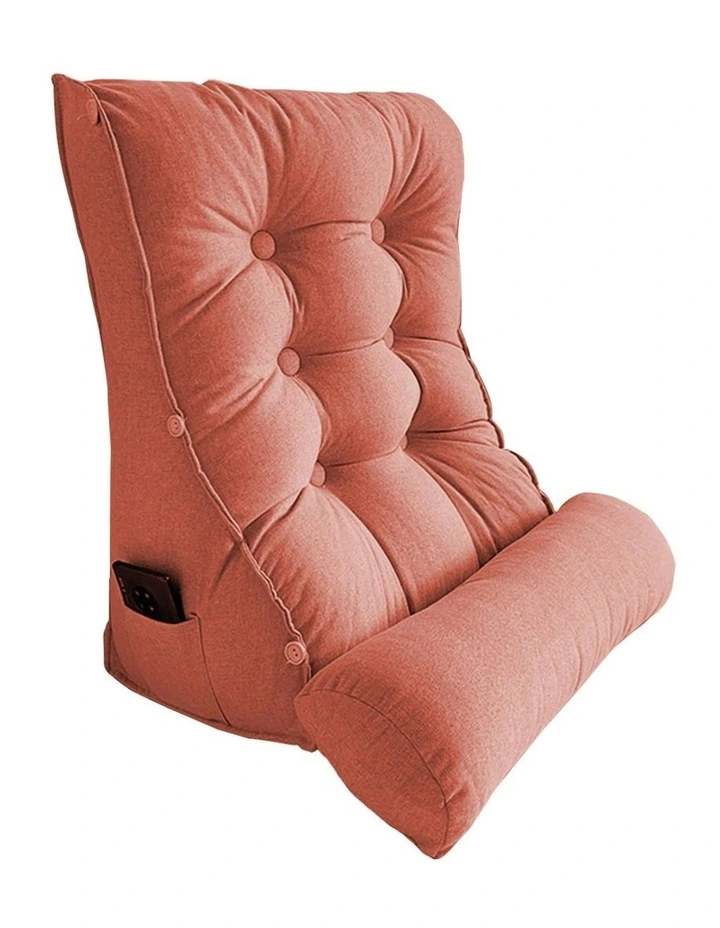 Triangular Wedge Lumbar Pillow 45cm in Peach