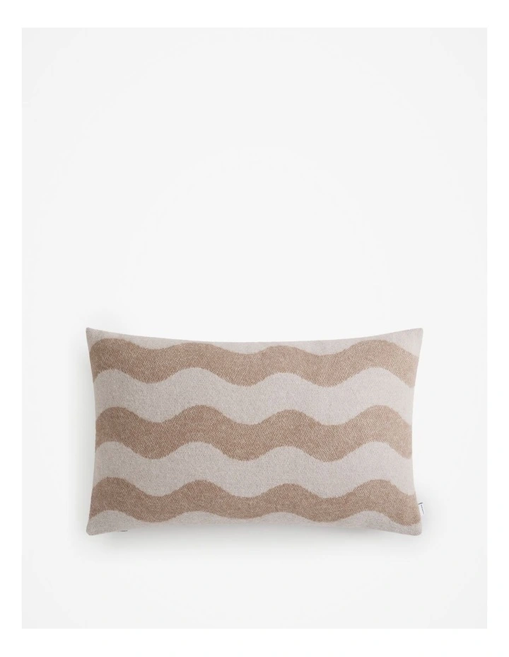 Crest Recycled Cotton Blend Cushion 40x60cm in Fawn
