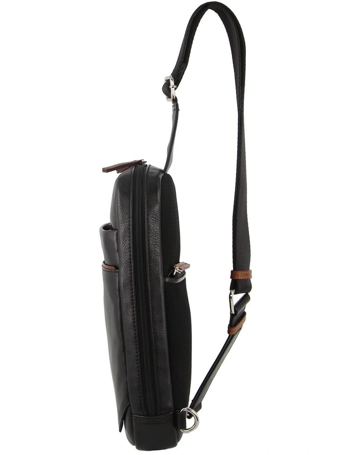 Leather 3-Way Sling Bag in Black