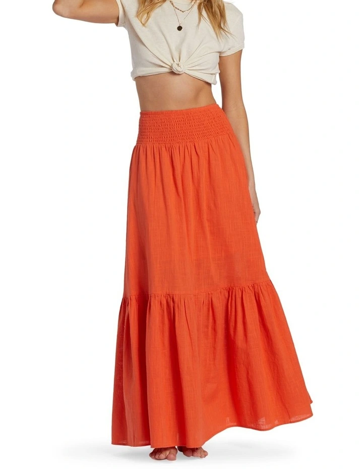 In The Palms Skirt in Coral Craze