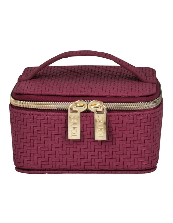 Herringbone Jewellery Cube in Plum