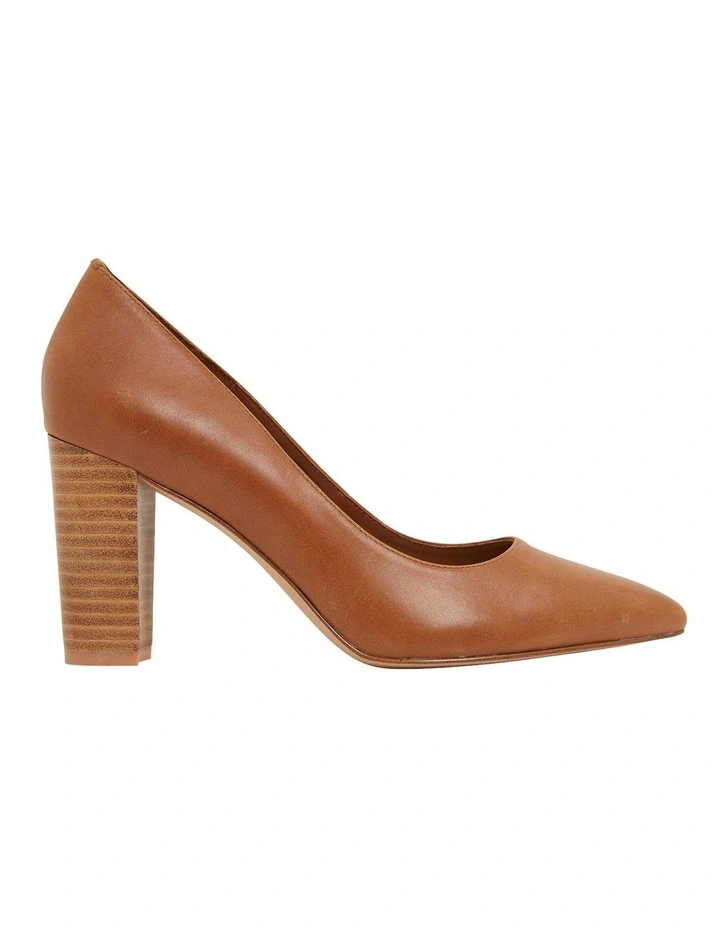 Lyric Heeled Shoes in Cognac Leather