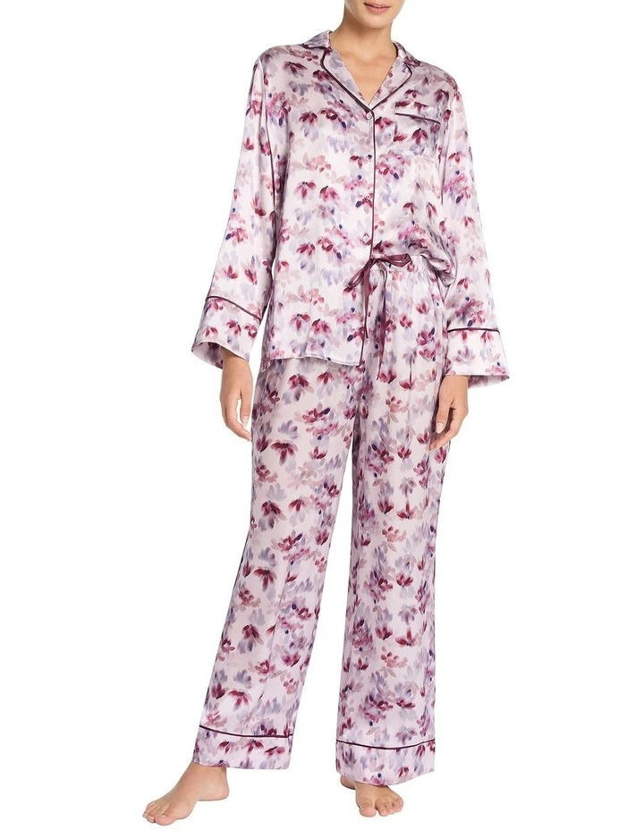 Romane Silk Pyjama Pant in Purple Multi