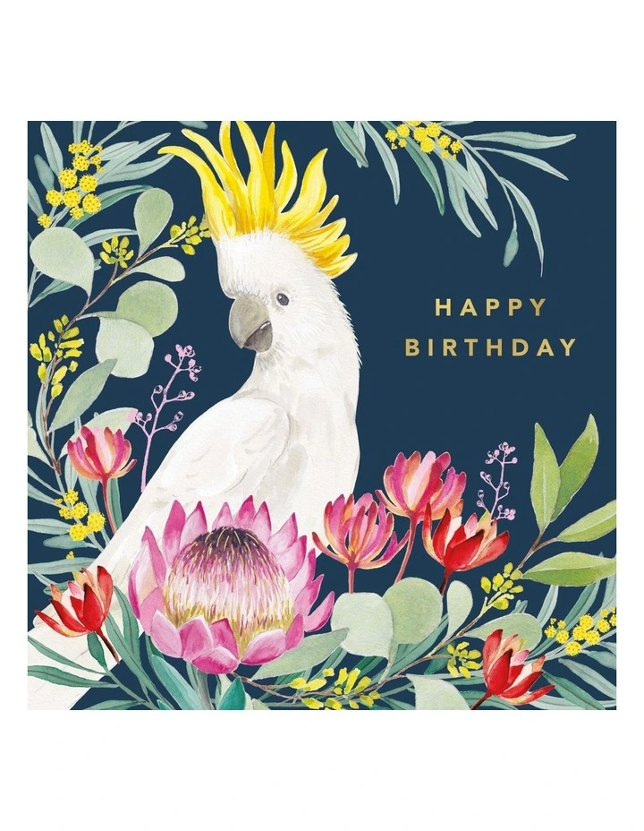 White Cockatoo Female Birthday Card