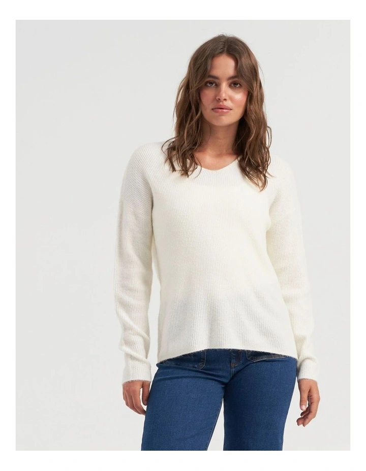 Camilla Long Sleeve Pullover Knit Jumper in Birch