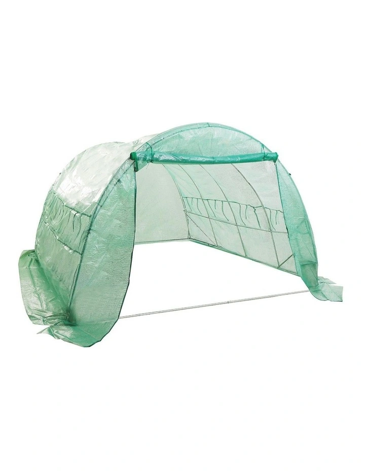 PE Dome Hoop Tunnel Polytunnel Greenhouse Walk-In Shed 4x3x2m in Green