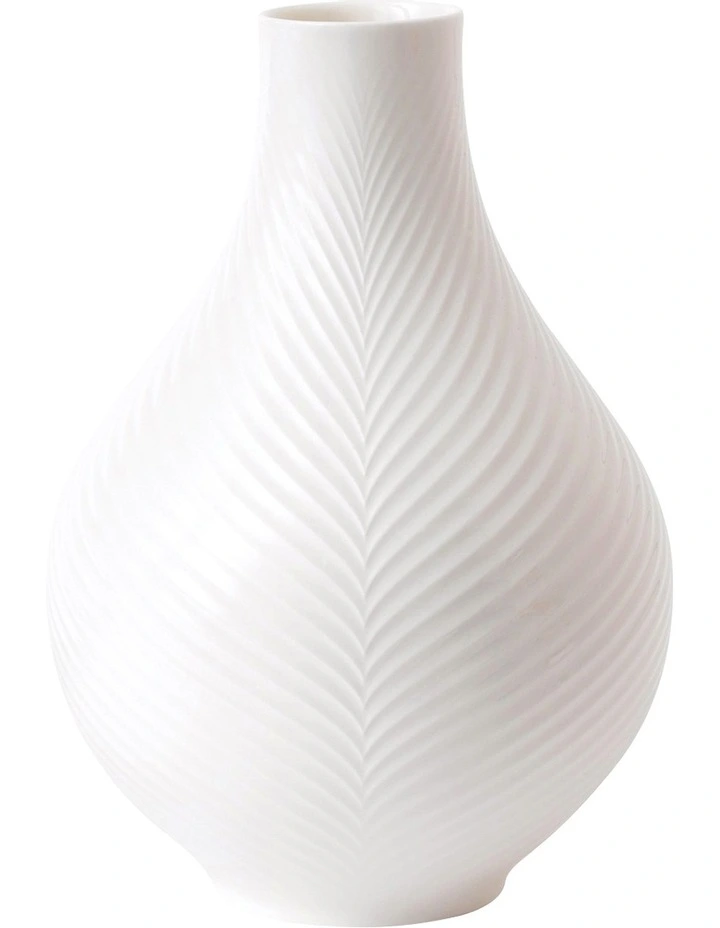 Folia 23cm Fine Bone China Bulb Vase White