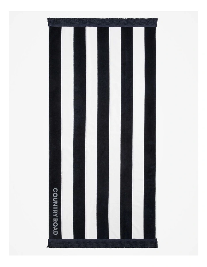 Beau Australian Cotton Small Beach Towel in Navy