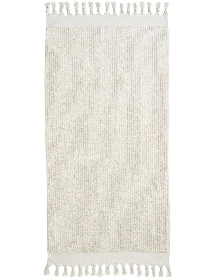 Paros Rib Bath Towel Range in Sand