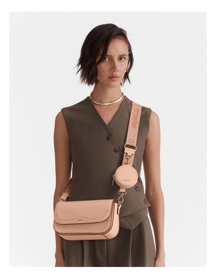 Jett Concertina Crossbody Bag in Almond