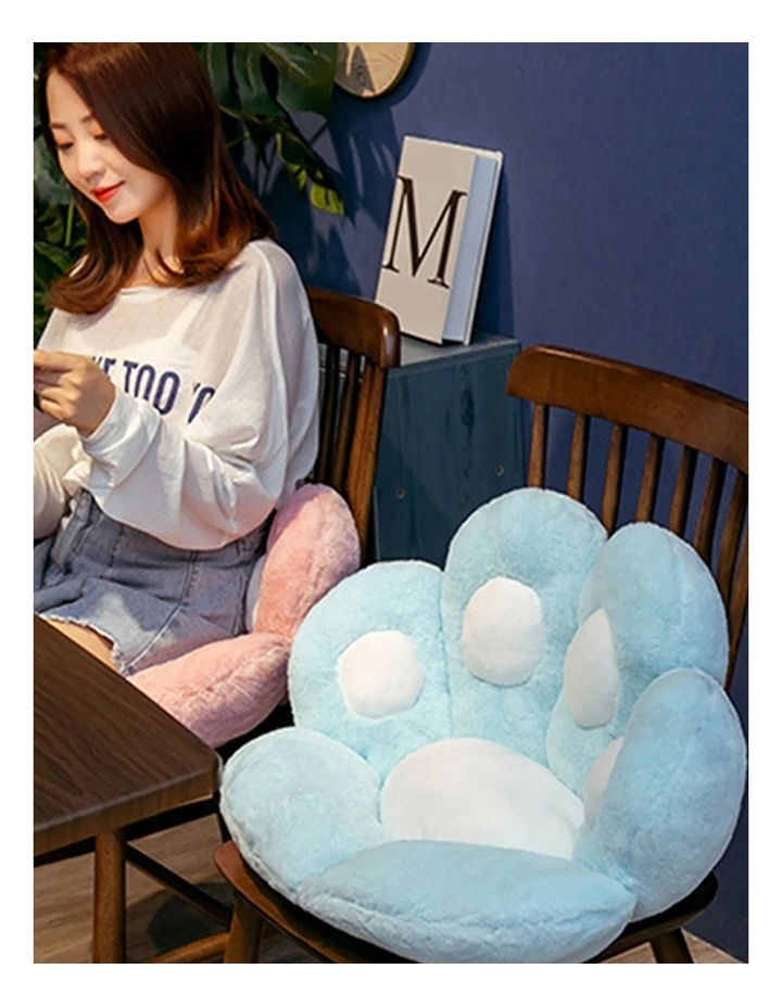 Paw Shape Cushion Warm Lazy Sofa Decorative Pillow in Blue