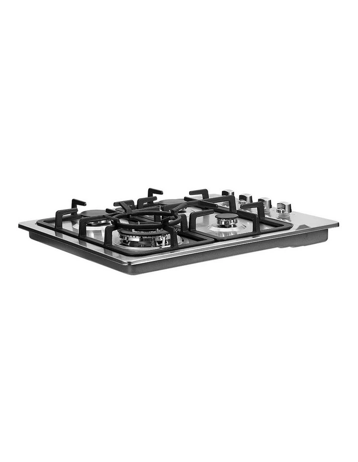 4 Burner Cooktop NG LPG Stainless Steel 60cm in Silver